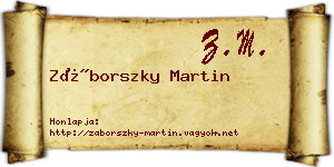 Záborszky Martin névjegykártya