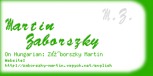 martin zaborszky business card